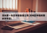 深圳第一批区块链备案公司[深圳区块链政策扶持项目]